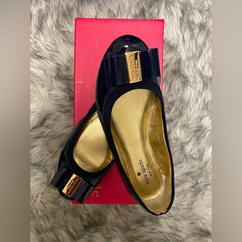 kate spade patent navy flats